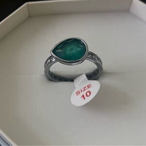 May Teardrop Green Ring